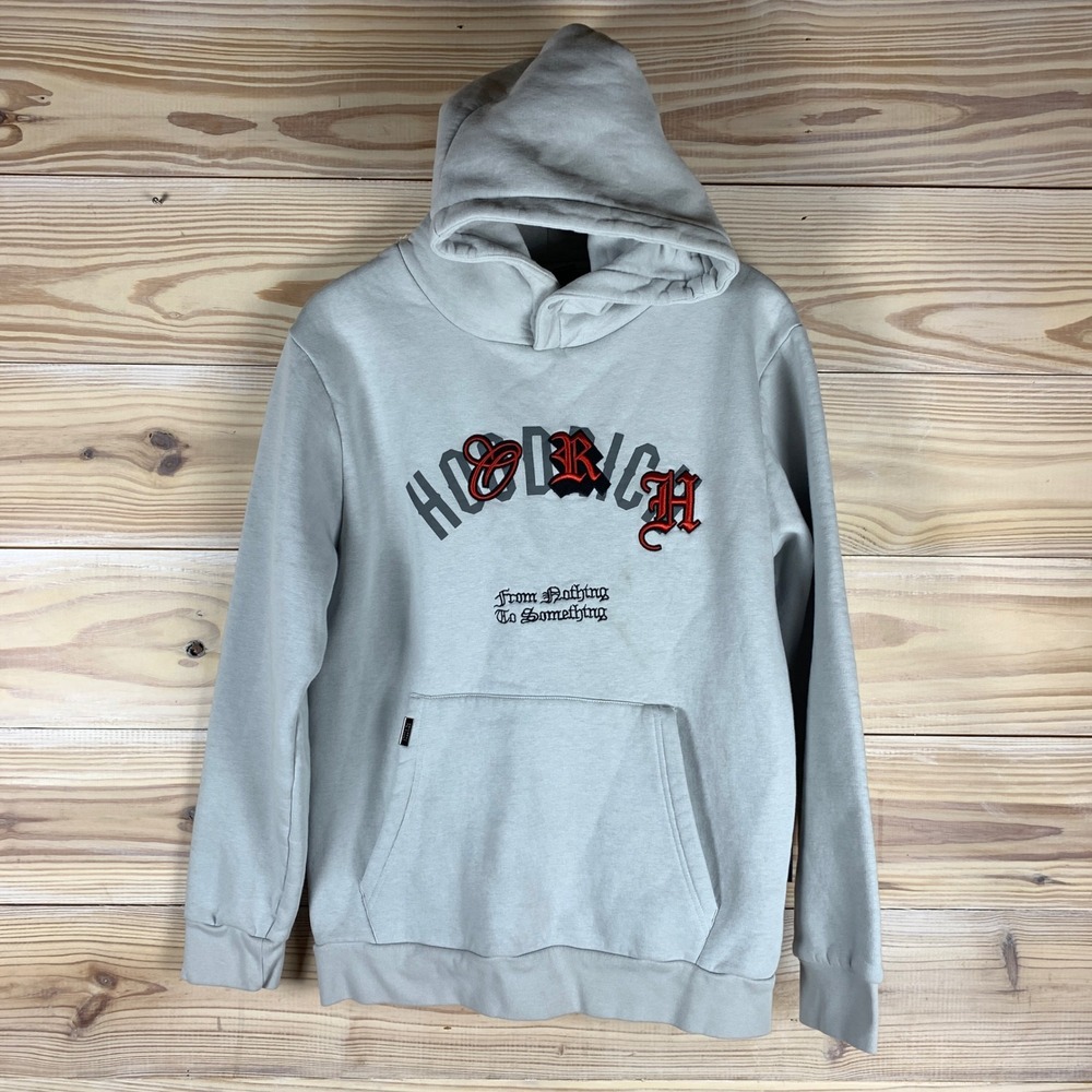Hoodrich Hoodie Mens L Grey Streetwear Graphic Product of the Streets Pullover
